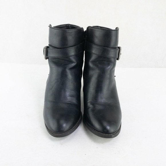 Bass & Co Felicia Womens Ankle Boots Size 6 M Black Heel Bootie Outdoor #2363 - Picture 3 of 9